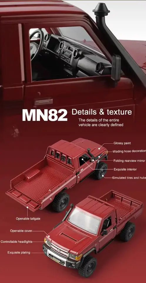Auto a Control Remoto - 1/12 Camioneta TOYOTA Land Cruiser - MN82 Rojo o Amarillo - Jugueteria del Sur