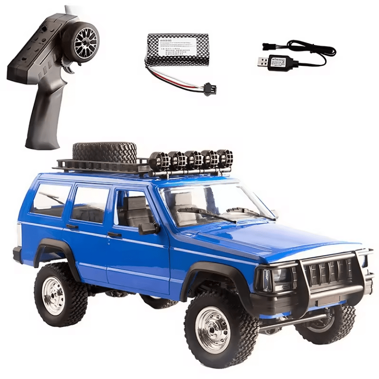 Auto a Control Remoto - 1/12 Jeep Cherokee XJ - MN78 Gris o Azul - Jugueteria del Sur