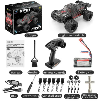 Auto a Control Remoto - 1/14 Camioneta KP FAST - KF18 Negro y Rojo - Jugueteria del Sur