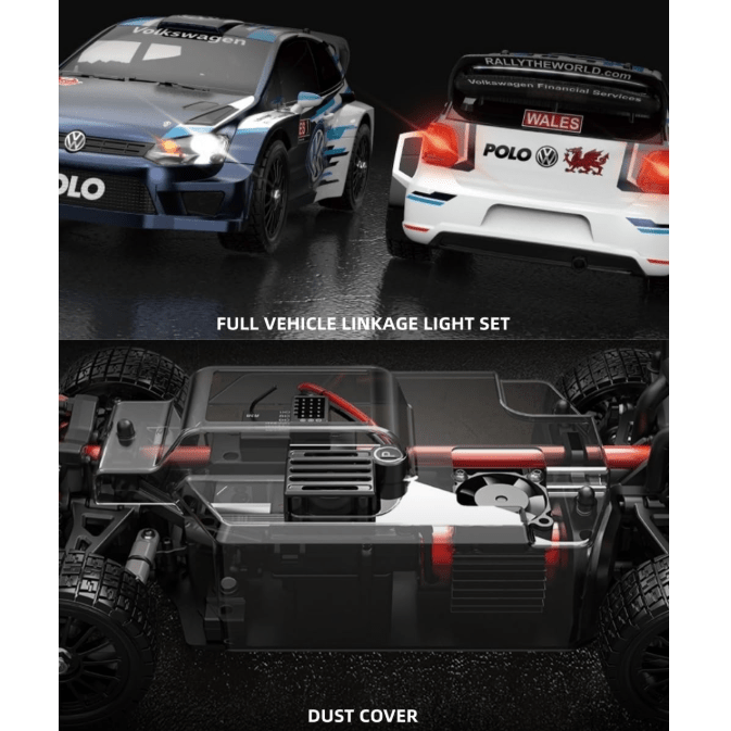 Auto a Control Remoto - 1/14 Rally VW Polo R WRC - MJX Hyper Go 14304 - Juguetería del Sur