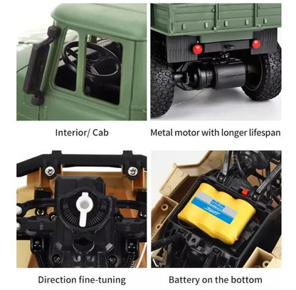 Auto a Control Remoto - 1/18 Camión Militar - JJRC Q69 - YW - Jugueteria del Sur