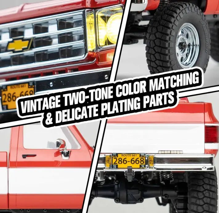 Auto a Control Remoto - 1/18 CHEVROLET K10 - FMS FCX18 Amarillo, Rojo o Negro - Jugueteria del Sur