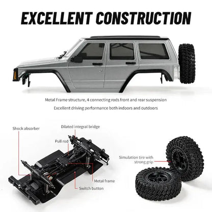 Auto a Control Remoto - 1/18 Jeep Cherokee XJ - JJRC C8809 Verde, Azul, Blanco o Gris - Jugueteria del Sur