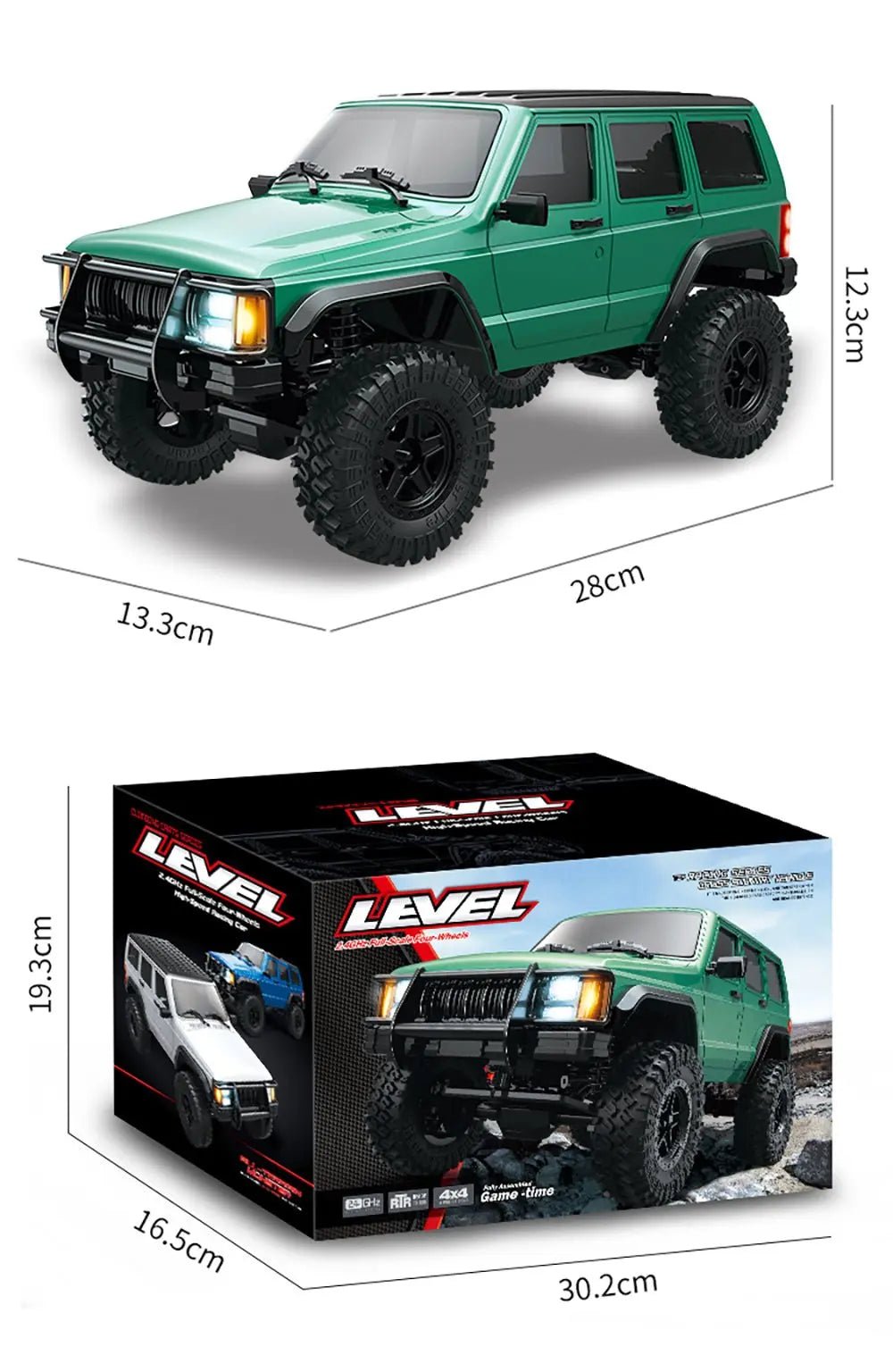 Auto a Control Remoto - 1/18 Jeep Cherokee XJ - JJRC C8809 Verde, Azul, Blanco o Gris - Jugueteria del Sur