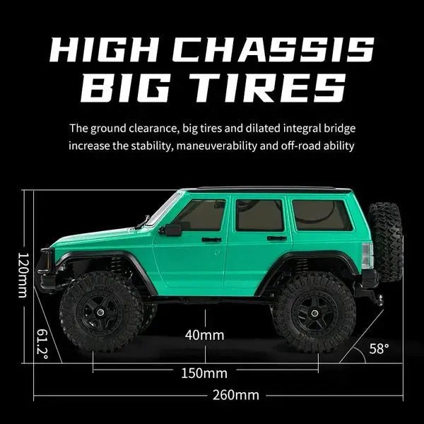 Auto a Control Remoto - 1/18 Jeep Cherokee XJ - JJRC C8809 Verde, Azul, Blanco o Gris - Jugueteria del Sur