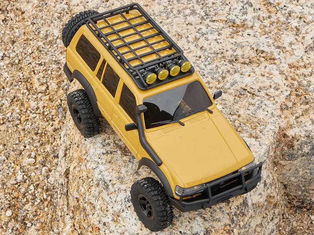 Auto a Control Remoto - 1/18 TOYOTA Land Cruiser 80 - FMS FCX18 LC80 V2 Gris o Amarillo o Azul - Jugueteria del Sur