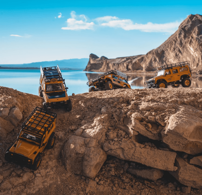 Auto a Control Remoto - 1/24 Land Rover DEFENDER 110 Camel Trophy Edition - FMS FCX24M - Jugueteria del Sur