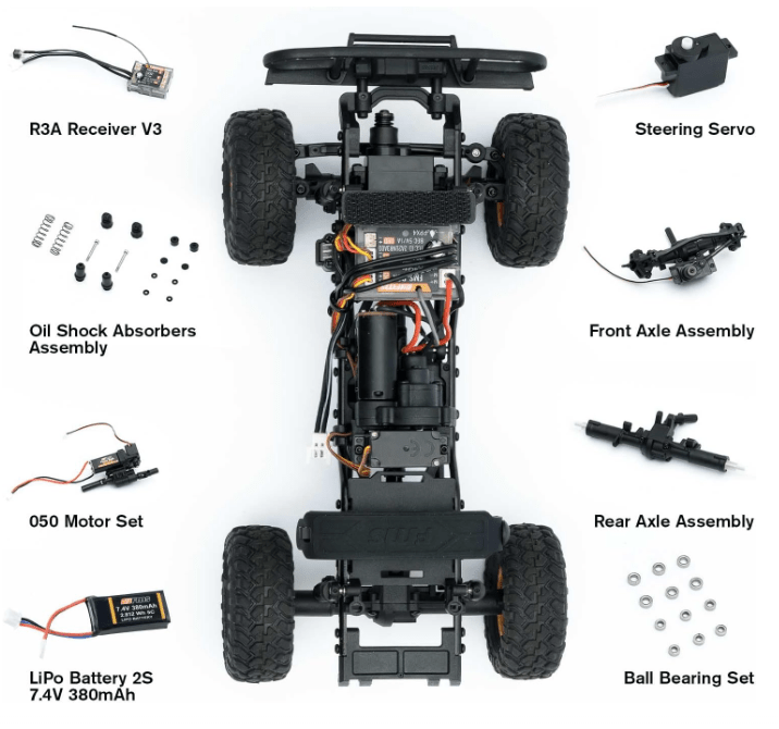 Auto a Control Remoto - 1/24 Land Rover DEFENDER 110 Camel Trophy Edition - FMS FCX24M - Jugueteria del Sur