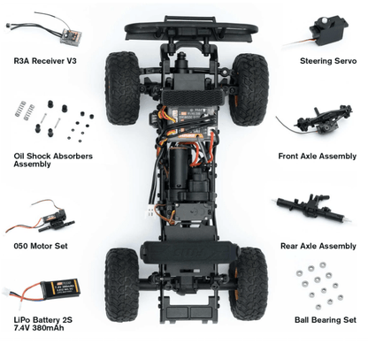 Auto a Control Remoto - 1/24 Land Rover DEFENDER 110 Camel Trophy Edition - FMS FCX24M - Jugueteria del Sur
