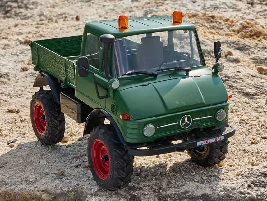 Auto a Control Remoto - 1/24 Mercedes - Benz Unimog 421 - FMS FCX24 Verde, Gris o Rojo - Jugueteria del Sur