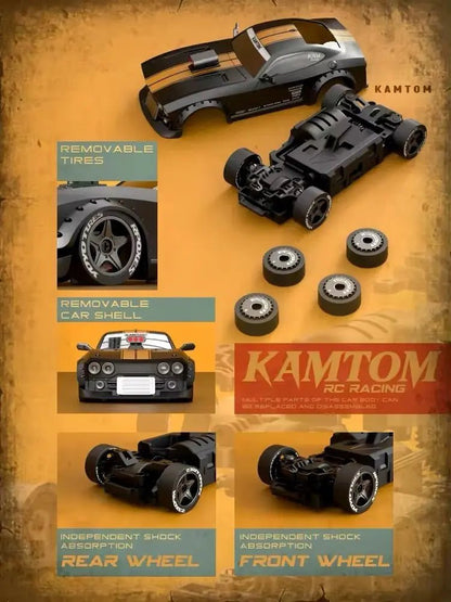 Auto a Control Remoto - 1/32 Drift Kamtom - km3299 Rojo o Negro - Jugueteria del Sur