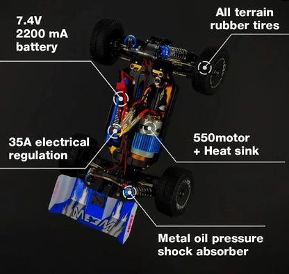 Auto a control remoto - Buggy a escala 1/14 - Wltoys 144011 - Jugueteria del Sur