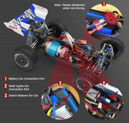 Auto a control remoto - Buggy a escala 1/14 - Wltoys 144011 - Jugueteria del Sur