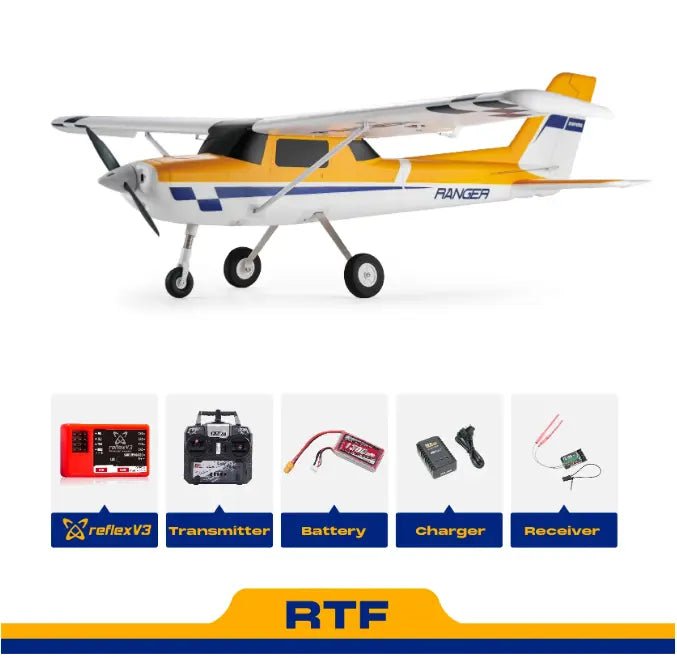 Avión a control remoto - Ranger EP V2 de 1220 mm con Reflex V3 RTF - FMS - Jugueteria del Sur