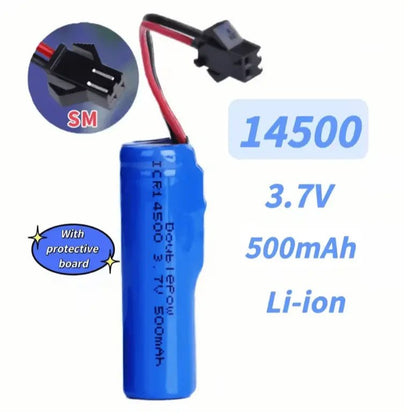 Batería 14500 - Conector SM - 2P - 3,7V 500mah, 1S - Jugueteria del Sur