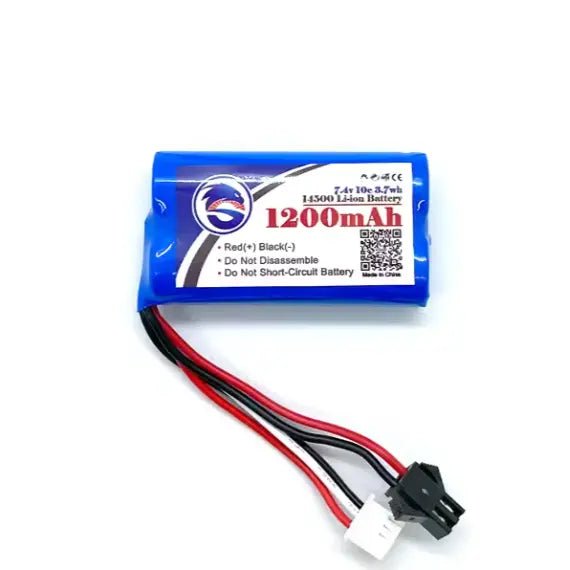 Batería 14500 - Conector SM - 2P - 7,4V 1200mah, 2S - Jugueteria del Sur