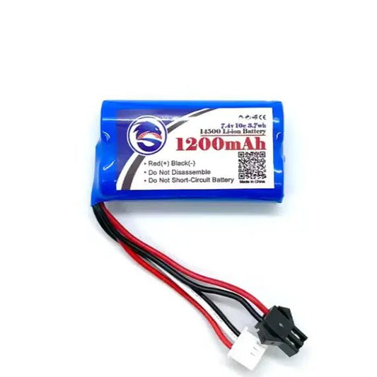 Batería 14500 - Conector SM - 2P - 7,4V 1200mah, 2S - Jugueteria del Sur