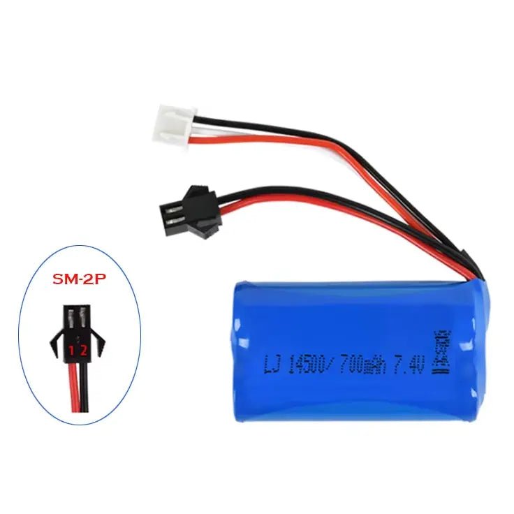 Batería 14500 - Conector SM - 2P - 7,4V 1200mah, 2S - Jugueteria del Sur