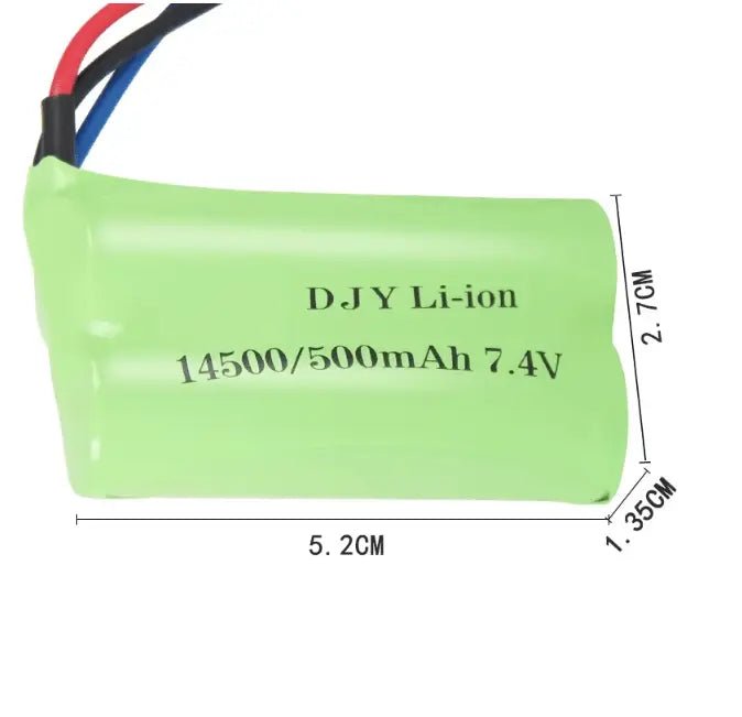 Batería 14500 - Conector SM - 4P - 7,4V 500mah, 2S - Jugueteria del Sur