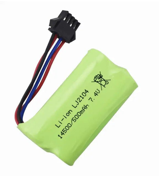 Batería 14500 - Conector SM - 4P - 7,4V 500mah, 2S - Jugueteria del Sur