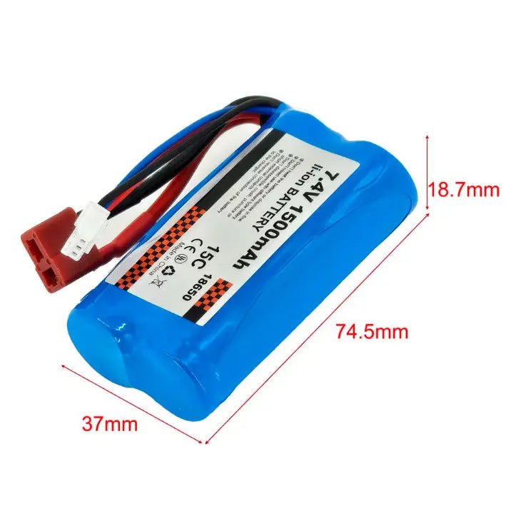 Batería 18650 - Conector T - 7,4V 1300mAh, 2S - Jugueteria del Sur