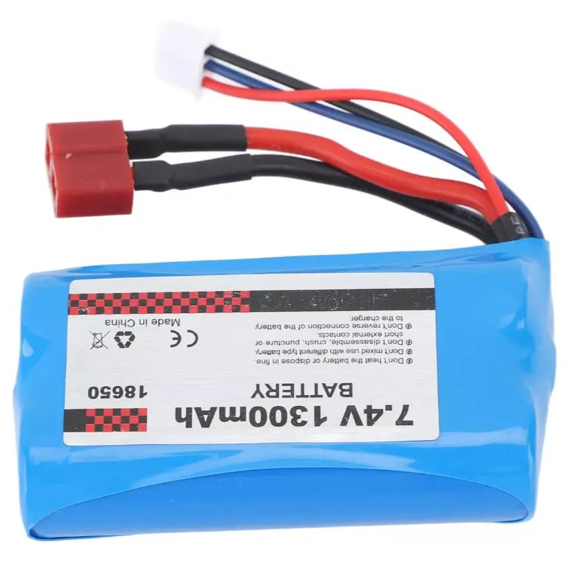 Batería 18650 - Conector T - 7,4V 1300mAh, 2S - Jugueteria del Sur