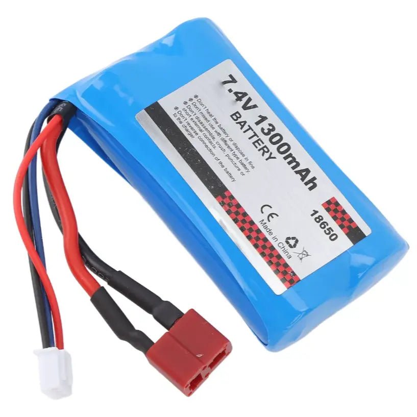 Batería 18650 - Conector T - 7,4V 1300mAh, 2S - Jugueteria del Sur