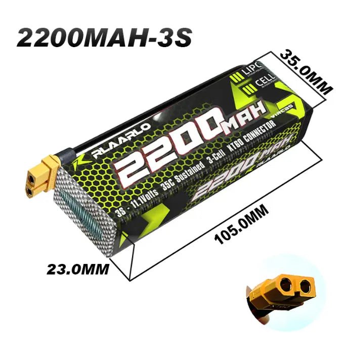 Batería Lipo - 11.1V 2200mah 3S XT60 Plug - Rlaarlo - Jugueteria del Sur