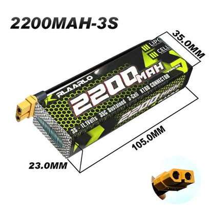 Batería Lipo - 11.1V 2200mah 3S XT60 Plug - Rlaarlo - Jugueteria del Sur