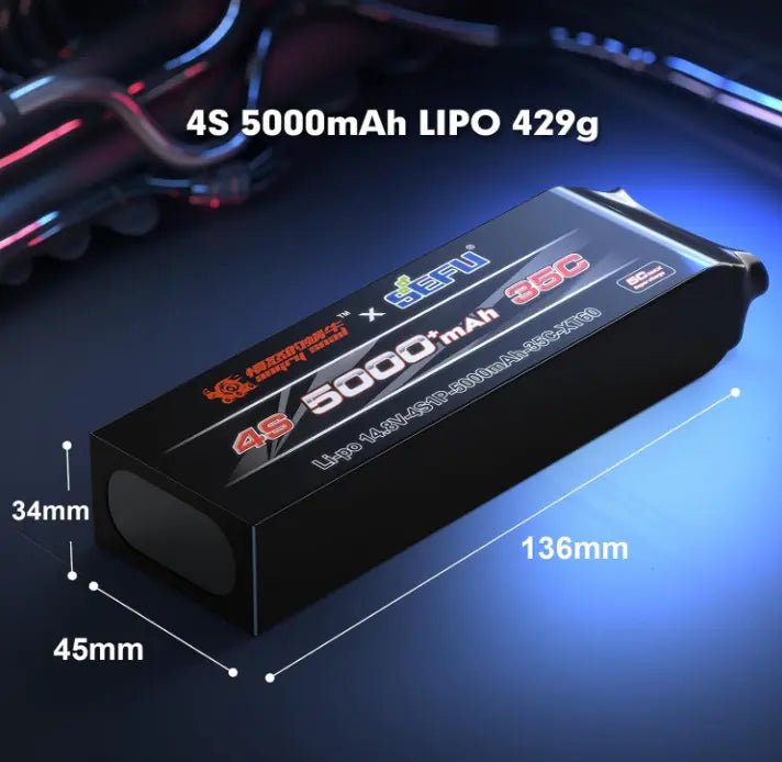 Batería Lipo - 14.8V 5000mah 4S XT60 Plug - MJX Hyper Go - Jugueteria del Sur