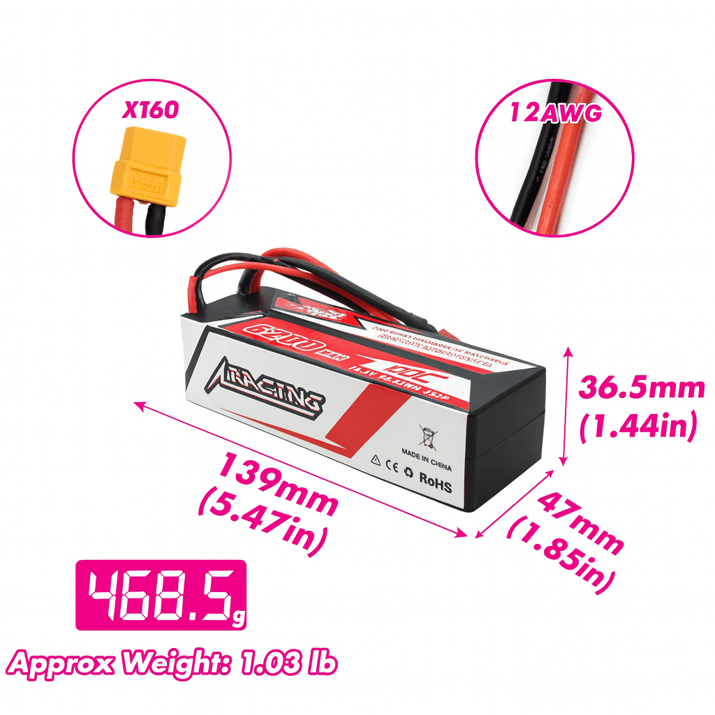 Batería Lipo - HardCase XT60 - 11,1V 6200mAh 100C 3S CNHL - Juguetería del Sur