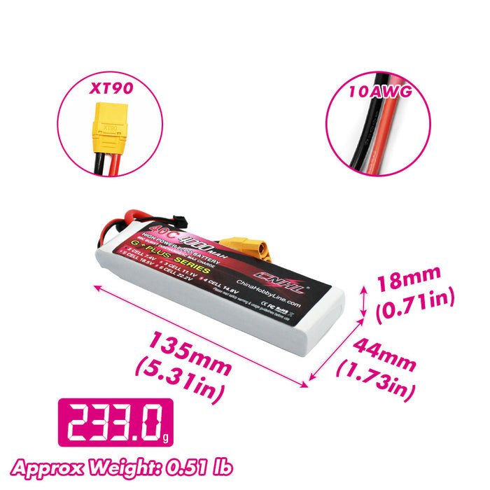 Batería Lipo - Conector XT60 - 7,4V 4000mah 40C, 2S - CNHL - Jugueteria del Sur