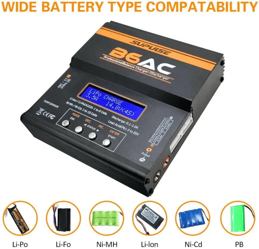 Cargador De Batería - 1s a 6s 80W B6AC Enchufe 220v - SUPULSE - Jugueteria del Sur