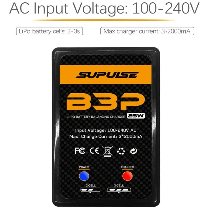 Cargador De Batería - 2s & 3s 25W B3 Pro Enchufe 220v - SUPULSE - Jugueteria del Sur