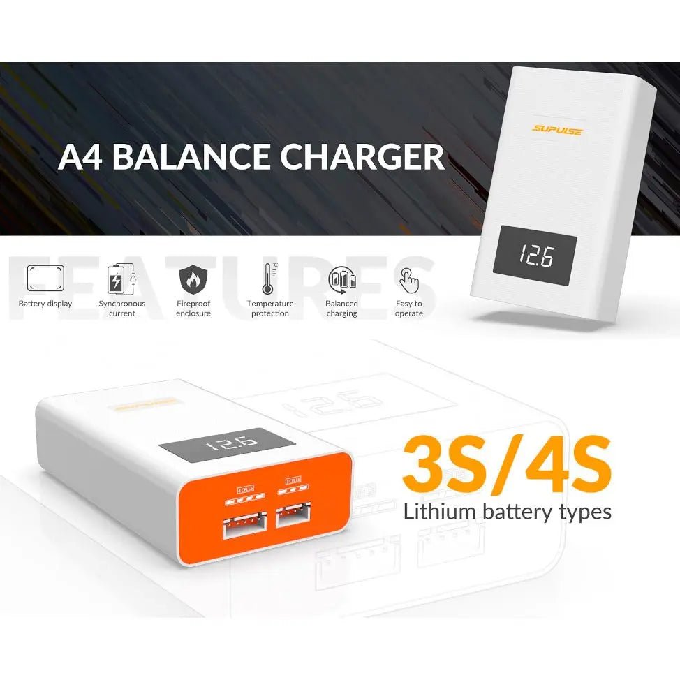 Cargador De Batería - 3S & 4S 40W A4 Enchufe 220v - SUPULSE - Juguetería del Sur