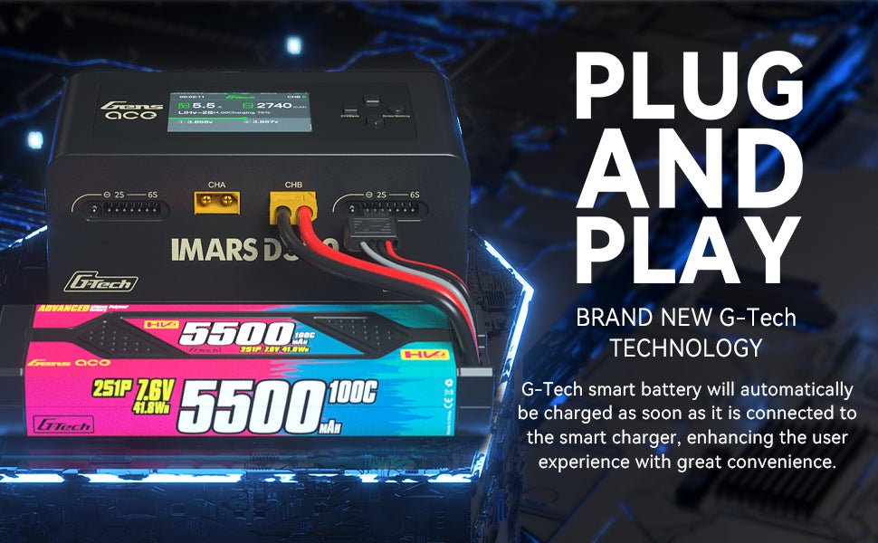 Cargador De Batería - Gens Ace iMars D300 Doble Canal - 1s a 6s 16A AC 300W / DC 700W - Jugueteria del Sur