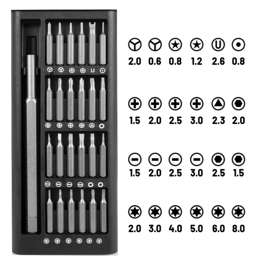 Kit de Herramientas - Desatornillador Magnético de Precisión - multifuncional 25 en 1 - Jugueteria del Sur