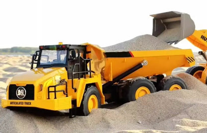 Máquina a Control Remoto - 1/16 Camón Tolva Dumper Articulado - Replica Volvo 1553 - Jugueteria del Sur