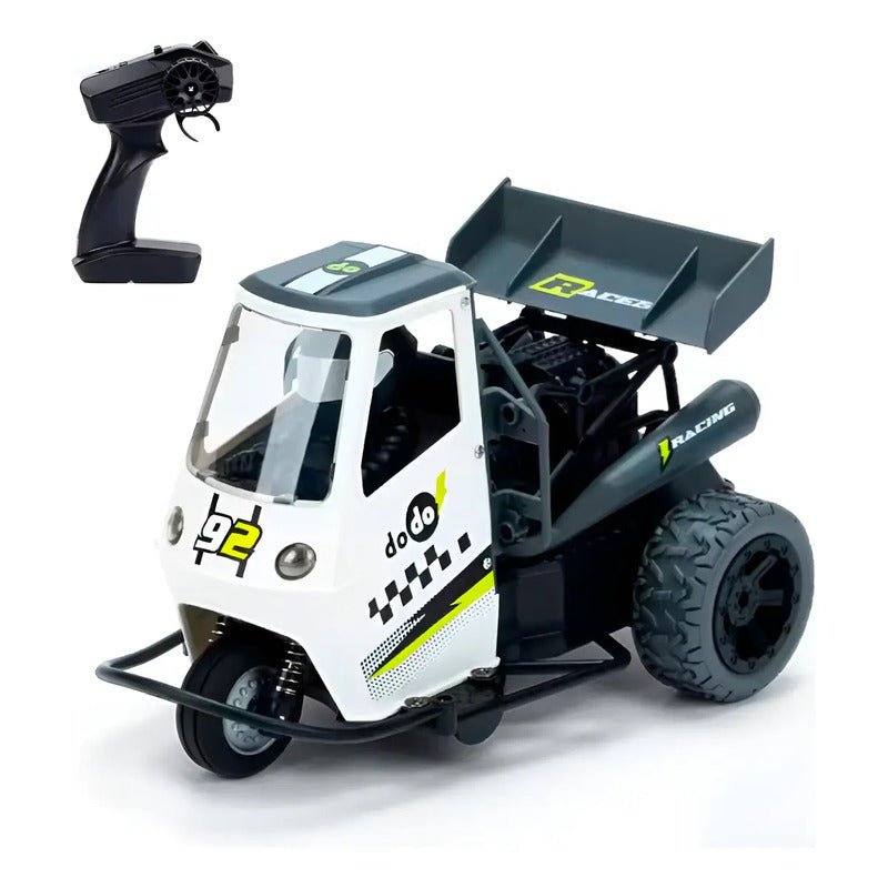 Vehículo Rc Moto Triciclo Sonido Y Humo Control Remoto 1:16 Blanco - Jugueteria del Sur